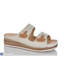 Шлепки жіночі на літо (8 пар р.37-42) бежевий  "ZORINA"