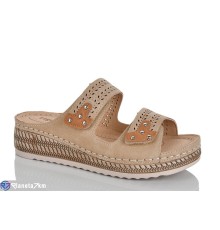 Шлепки жіночі на літо (8 пар р.37-42) коричневий  "ZORINA"