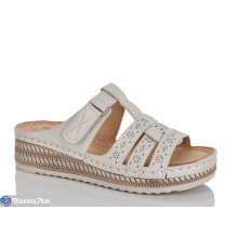 Шлепки жіночі на літо (8 пар р.37-42) бежевий  "ZORINA"