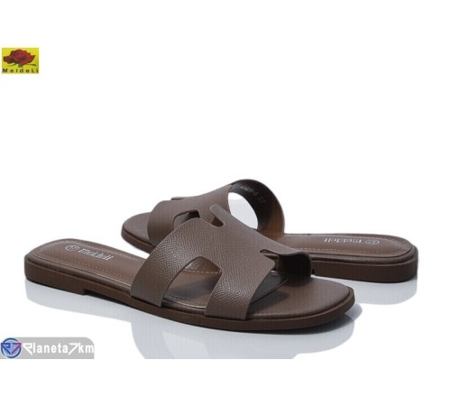 Шлепки жіночі на літо (8 пар р.36-40) коричневий  "Mei De Li"