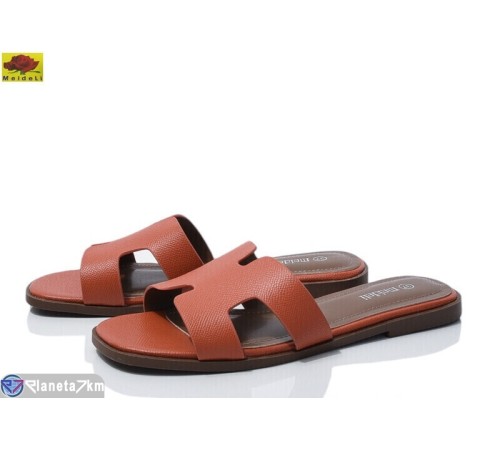 Шлепки жіночі на літо (8 пар р.36-40) оранжевий  "Mei De Li"