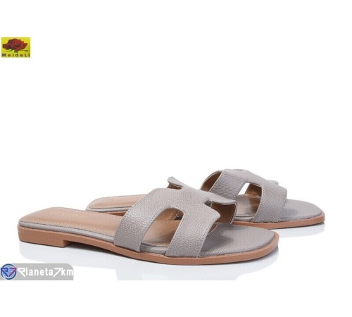 Шлепки жіночі на літо (8 пар р.36-40) сірий  "Mei De Li"