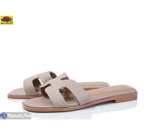 Шлепки жіночі на літо (8 пар р.36-40) коричневий  "Mei De Li"