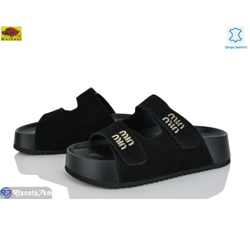 Шлепки жіночі на літо (8 пар р.36-41) чорний  "Mei De Li"