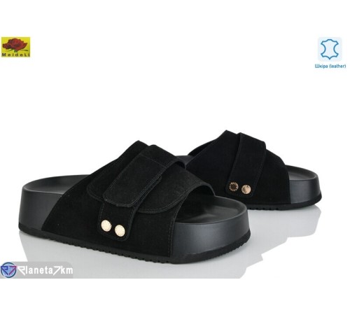 Шлепки жіночі на літо (8 пар р.36-41) чорний  "Mei De Li"
