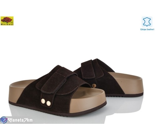 Шлепки жіночі на літо (8 пар р.36-41) коричневий  "Mei De Li"
