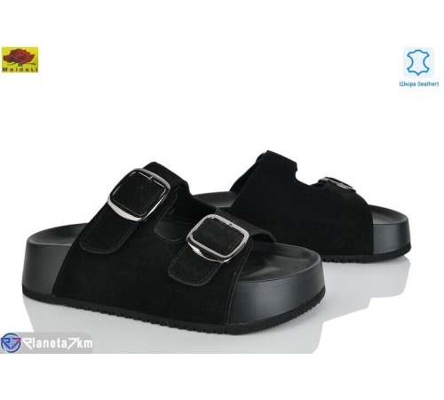 Шлепки жіночі на літо (8 пар р.36-41) чорний  "Mei De Li"