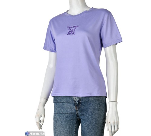 Футболка жіноча на літо (8 шт. р.сетка M-2XL) фіолетовий  "Mirella"
