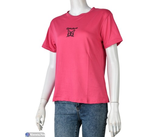 Футболка жіноча на літо (8 шт. р.сетка M-2XL) рожевий  "Mirella"