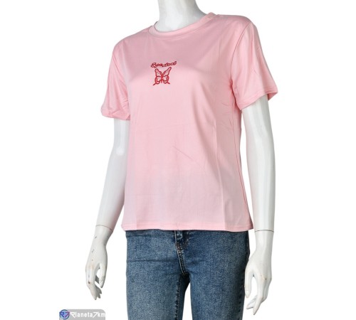 Футболка жіноча на літо (8 шт. р.сетка M-2XL) рожевий  "Mirella"