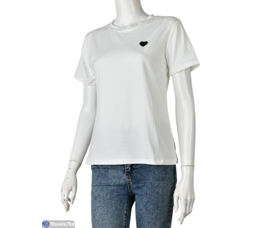 Футболка жіноча на літо (8 шт. р.сетка M-2XL) білий  "Mirella"