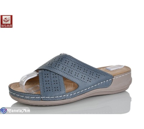 Шлепки жіночі на літо (8 пар р.36-41) синій  "WSMR"