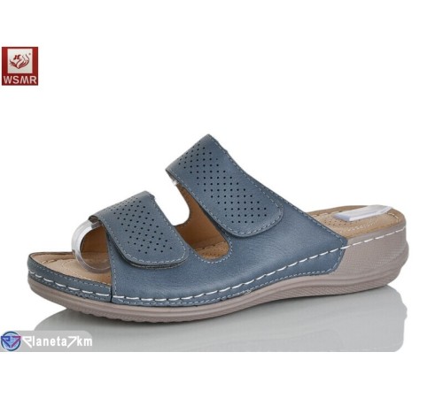 Шлепки жіночі на літо (8 пар р.37-42) синій  "WSMR"