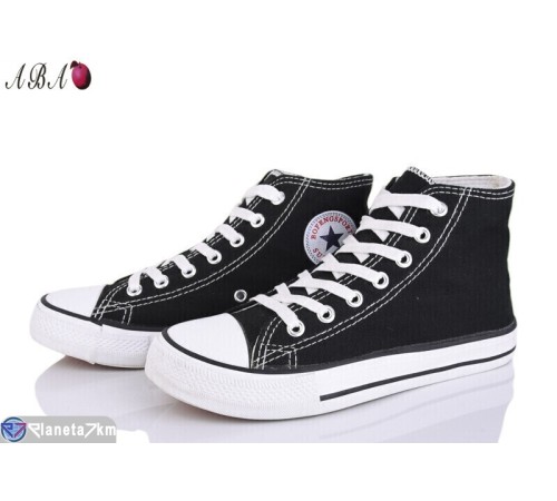 Кеди жіночі на весну/осінь (10 пар р.36-41) чорний  "Aba"