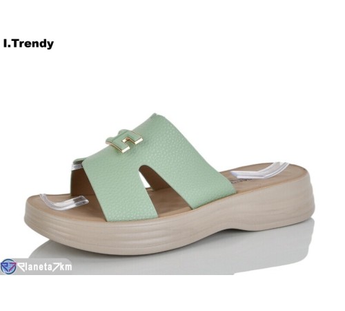 Шлепки жіночі на літо (8 пар р.36-41) зелений  "Trendy"
