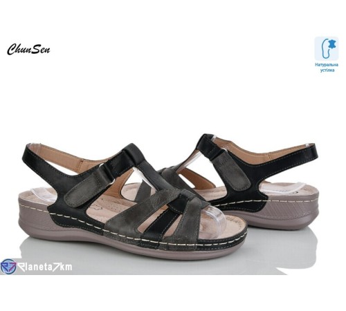 Босоніжки жіночі на літо (8 пар р.37-42) чорний  "Chunsen"