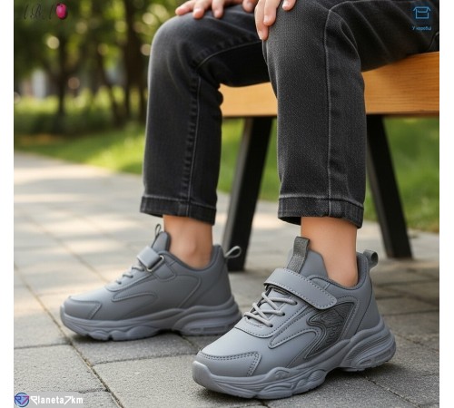 Дитячі кросівки на весну/осінь (8 пар р.26-31) сірий  "Aba"