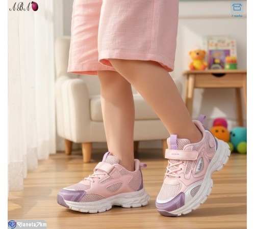 Дитячі кросівки на весну/осінь (6 пар р.32-37) рожевий  "Aba"