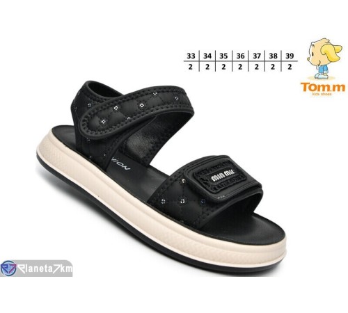 Дитячі босоніжки на літо (14 пар р.33-39) чорний  "TOMMY"