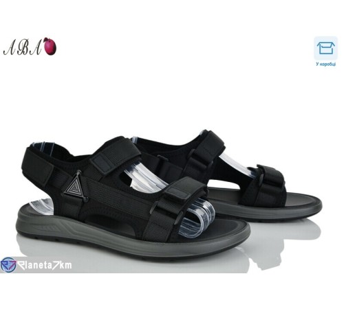 Сандалі чоловічі на літо (8 пар р.41-45) чорний  "Aba"
