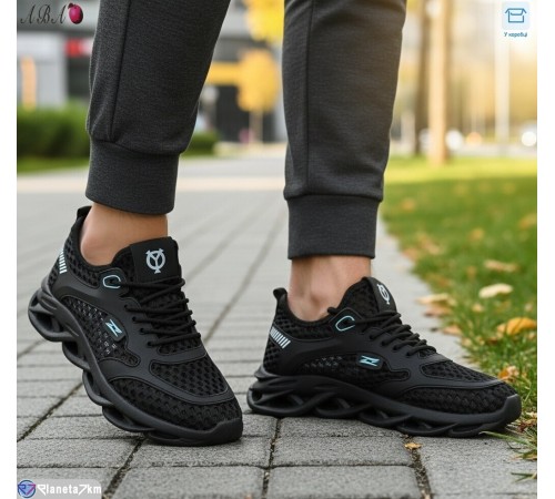 Кросівки чоловічі на літо (8 пар р.40-44) чорний  "Aba"