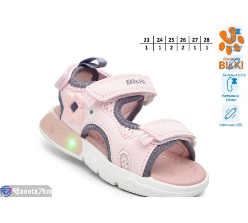 Дитячі босоніжки на літо (8 пар р.23-28) рожевий  "TOMMY"