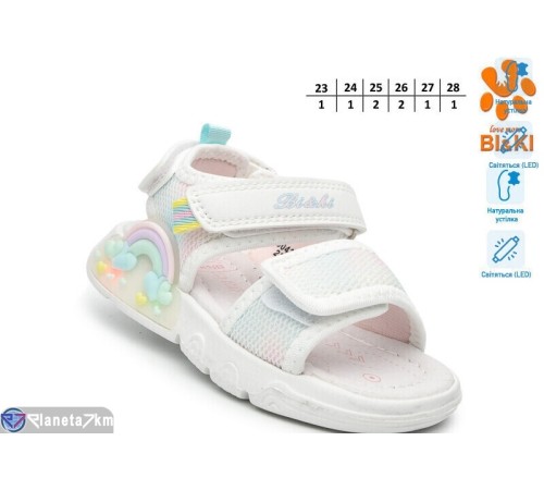 Дитячі босоніжки на літо (8 пар р.23-28) білий  "TOMMY"