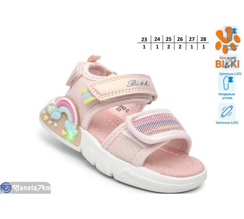 Дитячі босоніжки на літо (8 пар р.23-28) рожевий  "TOMMY"