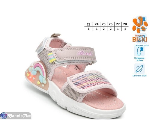 Дитячі босоніжки на літо (8 пар р.23-28) рожевий  "TOMMY"