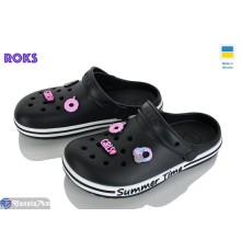 Кроки дитячі на літо (8 пар р.33-36) чорний  "Roks"