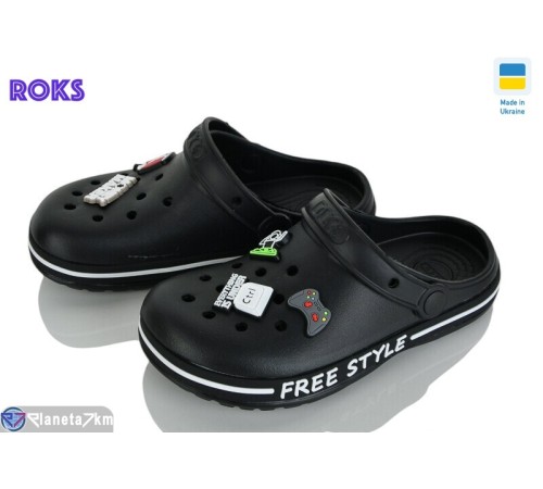 Кроки дитячі на літо (8 пар р.33-36) чорний  "Roks"