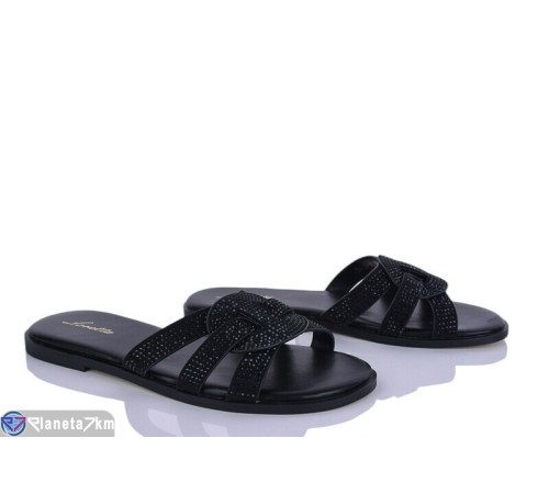 Шлепки жіночі на літо (8 пар р.36-41) чорний  "LOREDANA"