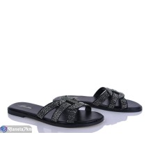 Шлепки жіночі на літо (8 пар р.36-41) чорний  "LOREDANA"