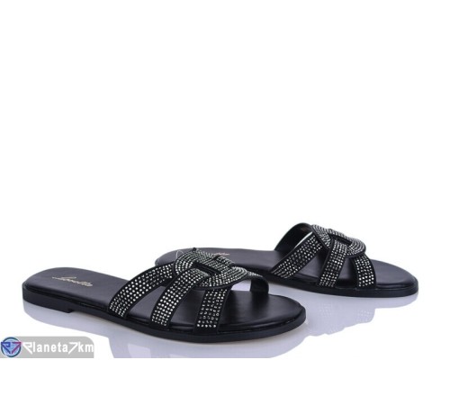 Шлепки жіночі на літо (8 пар р.36-41) чорний  "LOREDANA"