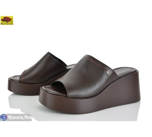 Шлепки жіночі на літо (8 пар р.36-40) коричневий  "Mei De Li"