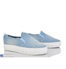 Сліпони жіночі на весну/осінь (12 пар р.36-41) блакитний  "LIBERTE"