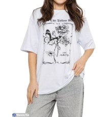 Футболка жіноча на літо (4 шт. р.сетка L-XL) білий  "Masari"