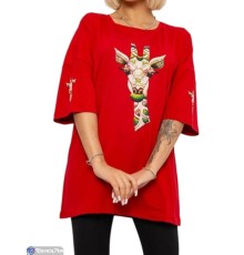 Футболка жіноча на літо (4 шт. р.сетка L-XL) червоний  "Masari"