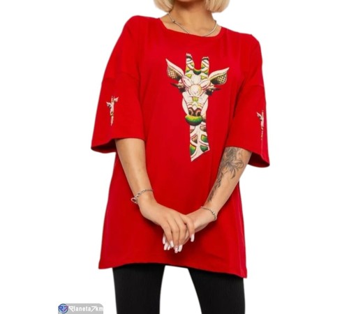 Футболка жіноча на літо (4 шт. р.сетка L-XL) червоний  "Masari"