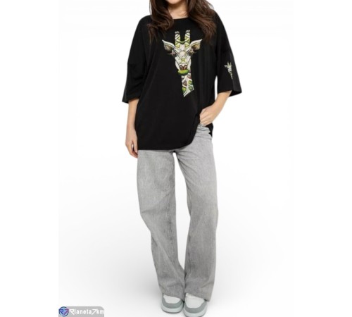 Футболка жіноча на літо (4 шт. р.сетка L-XL) чорний  "Masari"