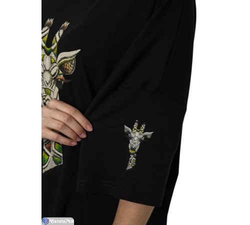 Футболка жіноча на літо (4 шт. р.сетка L-XL) чорний  "Masari"