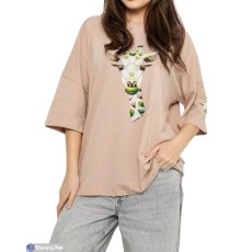 Футболка жіноча на літо (4 шт. р.сетка L-XL) бежевий  "Masari"