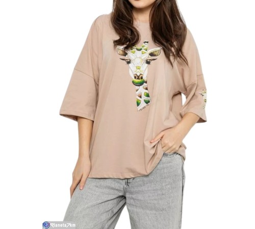 Футболка жіноча на літо (4 шт. р.сетка L-XL) бежевий  "Masari"