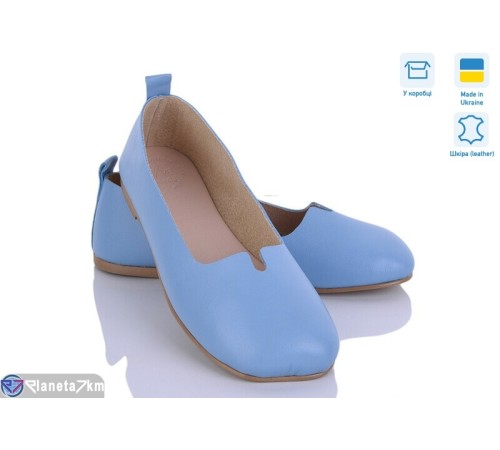 Балетки жіночі на літо (6 пар р.36-40) блакитний  "Linda"