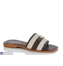 Шлепки жіночі на літо (8 пар р.36-41) коричневий  "LOREDANA"