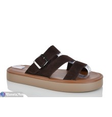 Шлепки жіночі на літо (8 пар р.36-41) коричневий  "LOREDANA"