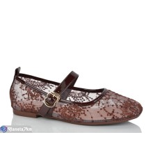 Балетки жіночі на літо (8 пар р.36-41) коричневий  "LOREDANA"