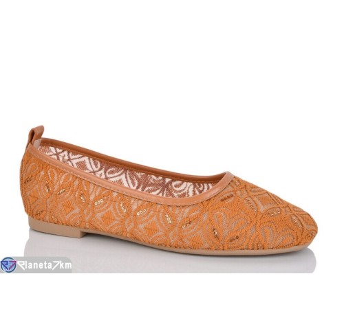 Балетки жіночі на літо (8 пар р.36-41) camel  "LOREDANA"