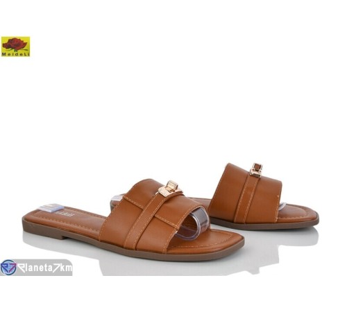 Шлепки жіночі на літо (8 пар р.36-41) коричневий  "Mei De Li"