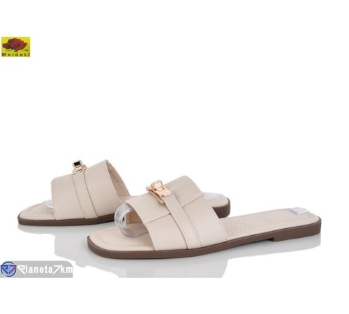 Шлепки жіночі на літо (8 пар р.36-41) бежевий  "Mei De Li"